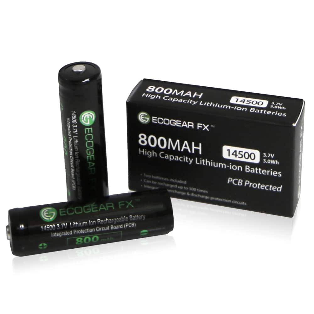 14500 Lithium Flashlight Batteries with PCB Protection EcoGear FX