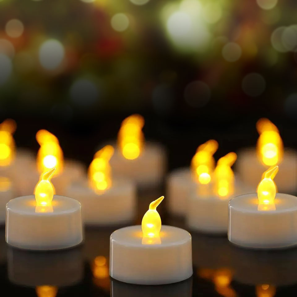 LED Tealight Flameless Candles with Batteries (24 Pack) - Image 4