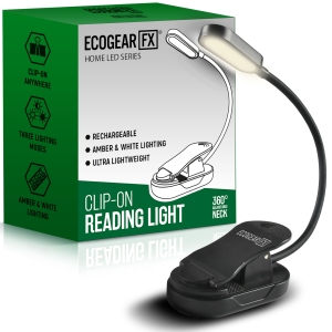 product image showing rechargeable LED book reading light