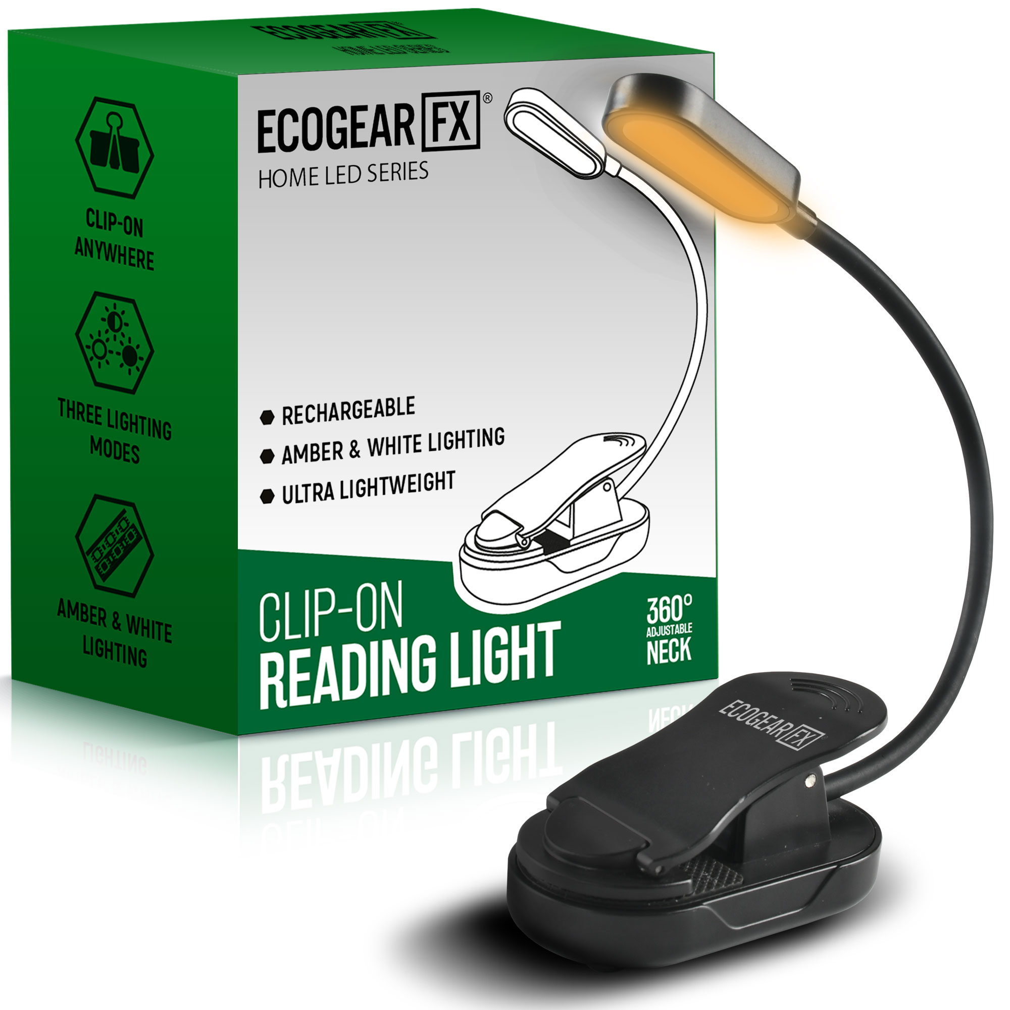 Ecogear FX HOM READL 01 LED Clip On Book Reading Light Blue