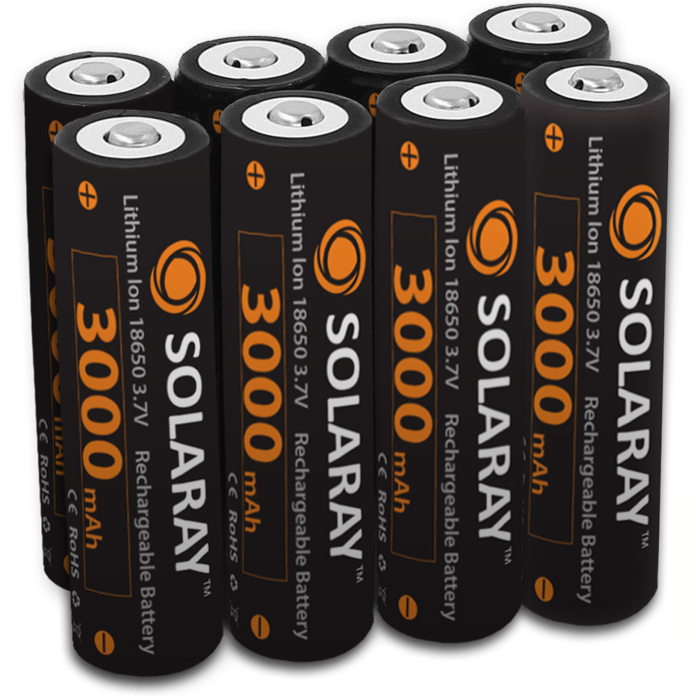 Solaray 18650 Rechargeable Lithiumion Batteries 2 Pack EcoGear FX
