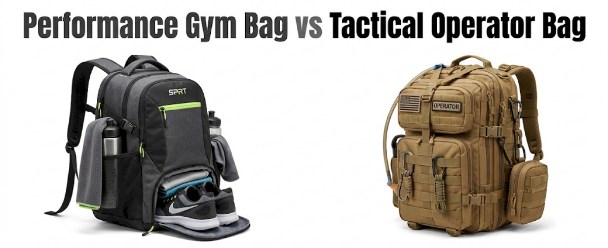 2 different backpacks performance gym bag vs tactical operator bag