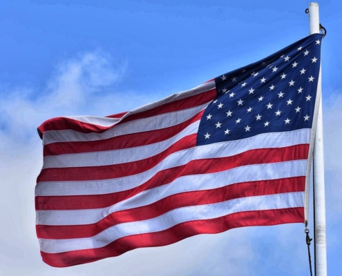 backward American flag