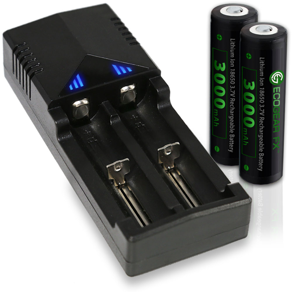 18650 Button Top Batteries and Charger 18650 Button Top Batteries and Charger