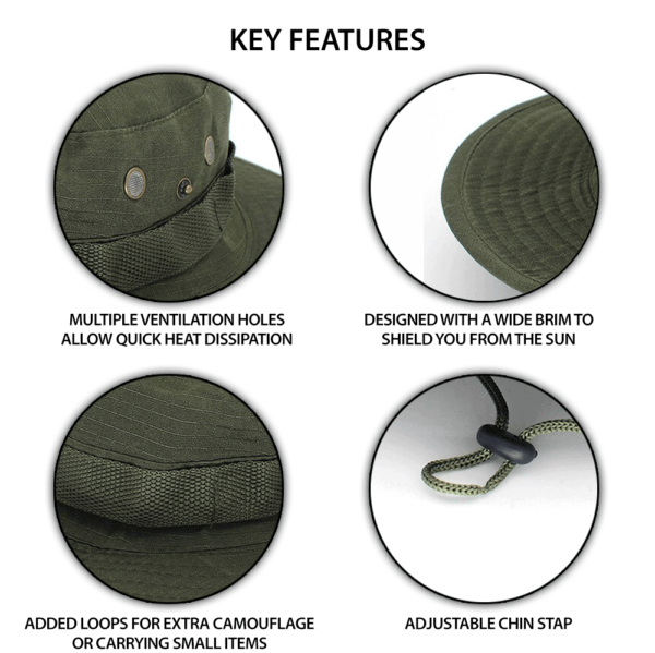 Men's Military Wide Brim Boonie Bucket Hat