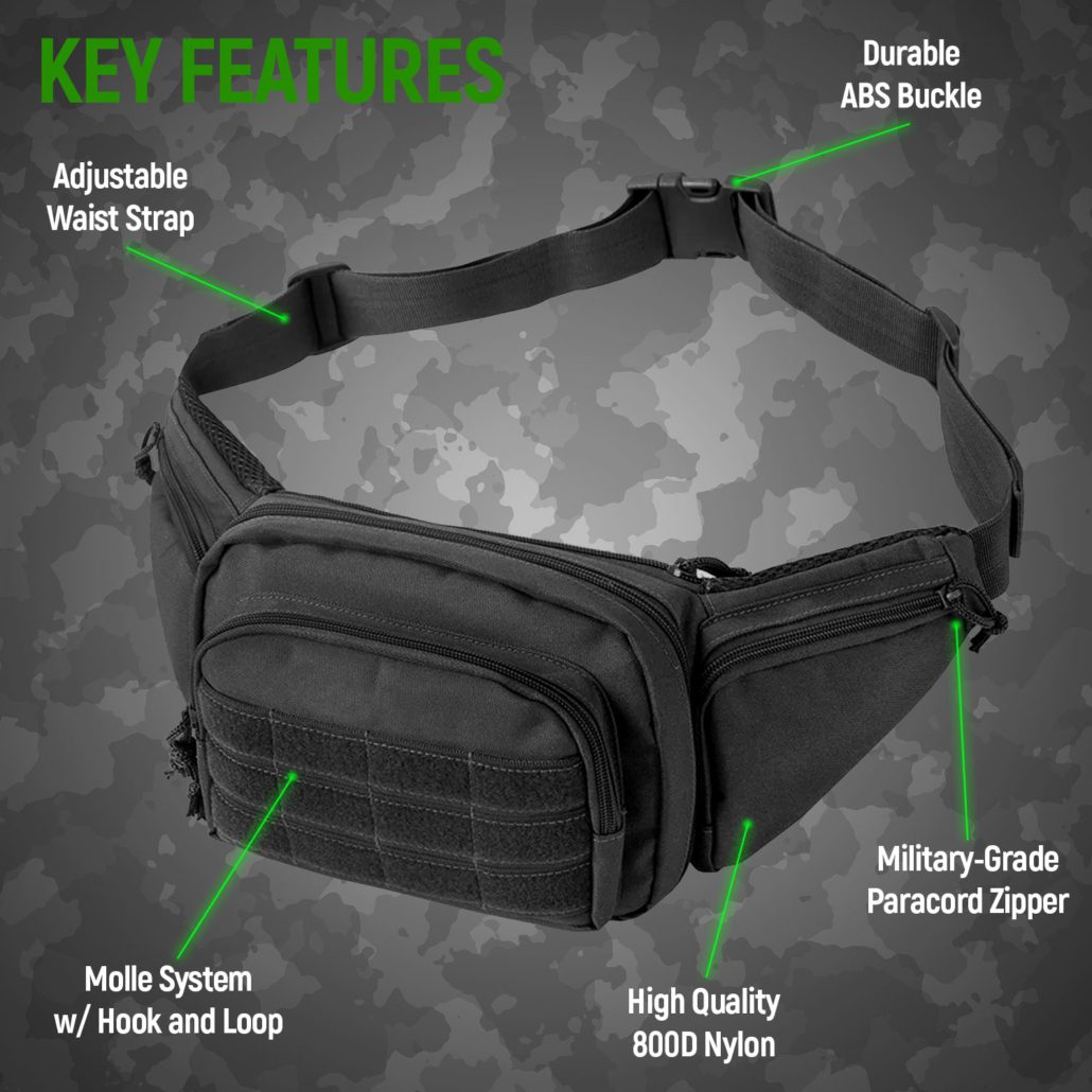 Concealed Carry Fanny Pack Tactical Handgun Range Waist Bag EcoGear FX