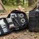 tactical first-aid kit on camp ground filled with medical supplies