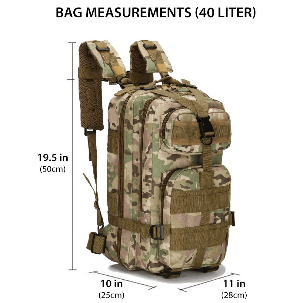 Large Tactical Backpack Daypack Bag | Bug out Assault Survival Backpack