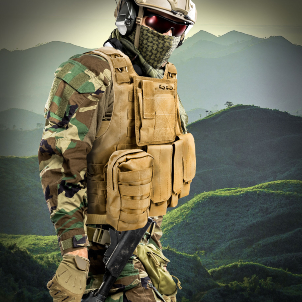 military tactical vest army man