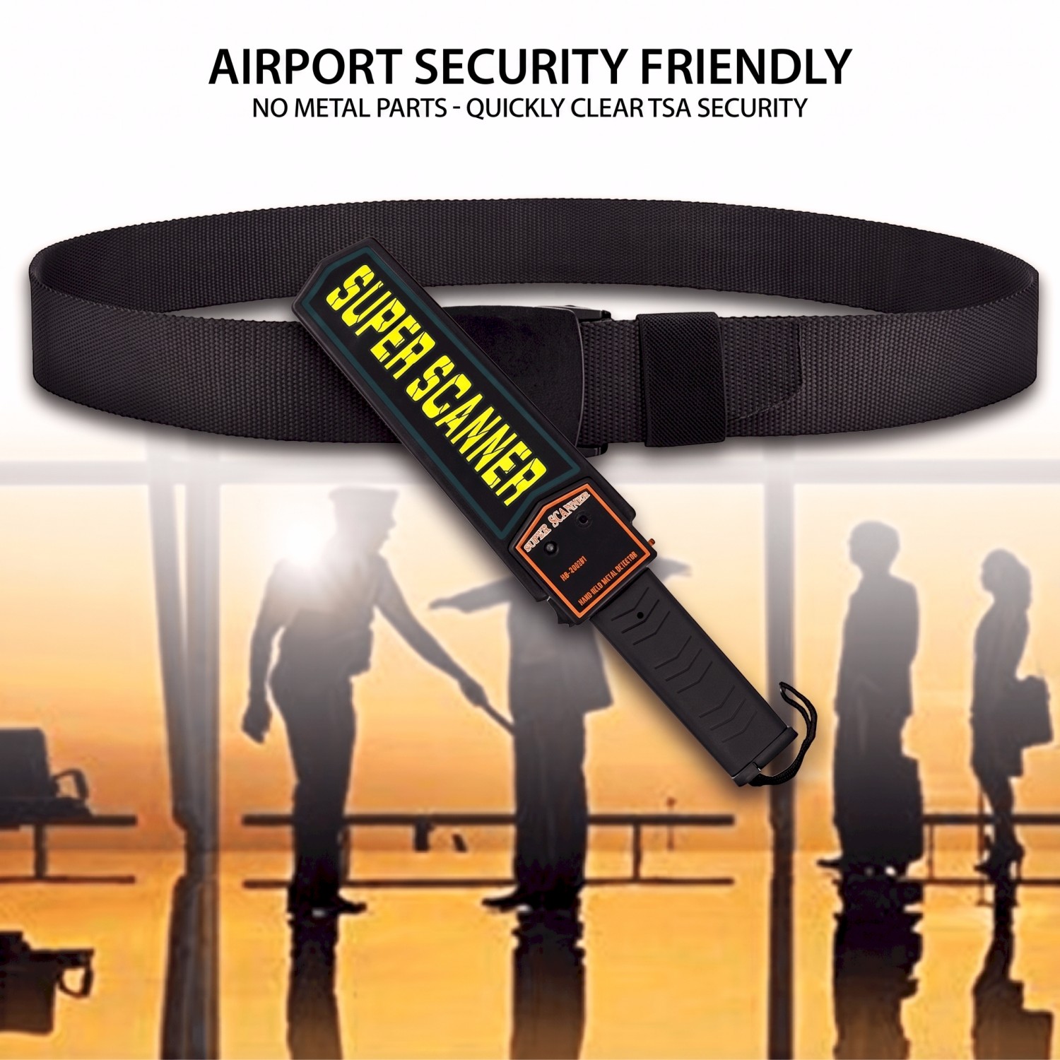 mens nylon belt with plastic buckle showing airport friendly