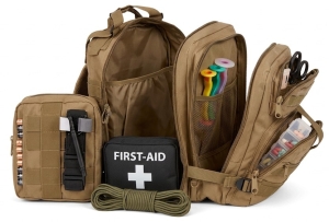 pack with first responder items packed inside