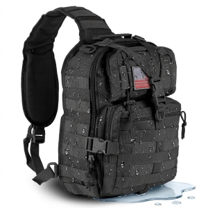 shoulder backpack waterproof with drops of water on bag