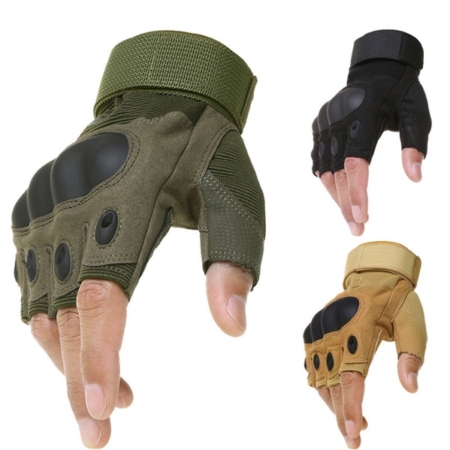 tactical hard knuckle gloves half