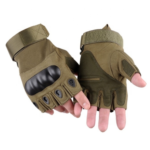 tactical fingerless leather gloves