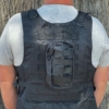 tactical military vest black back
