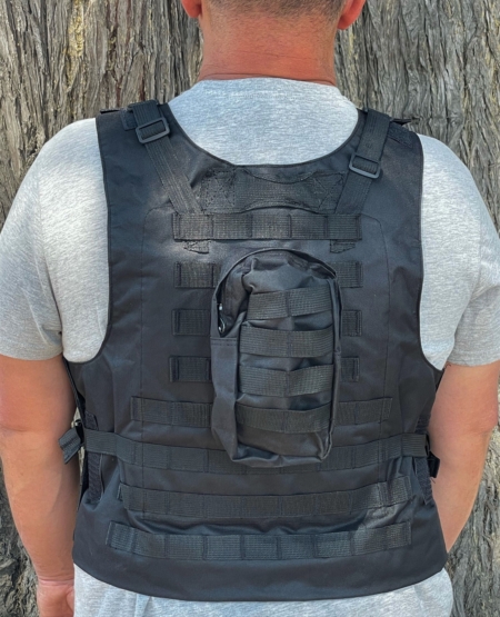 tactical military vest black back