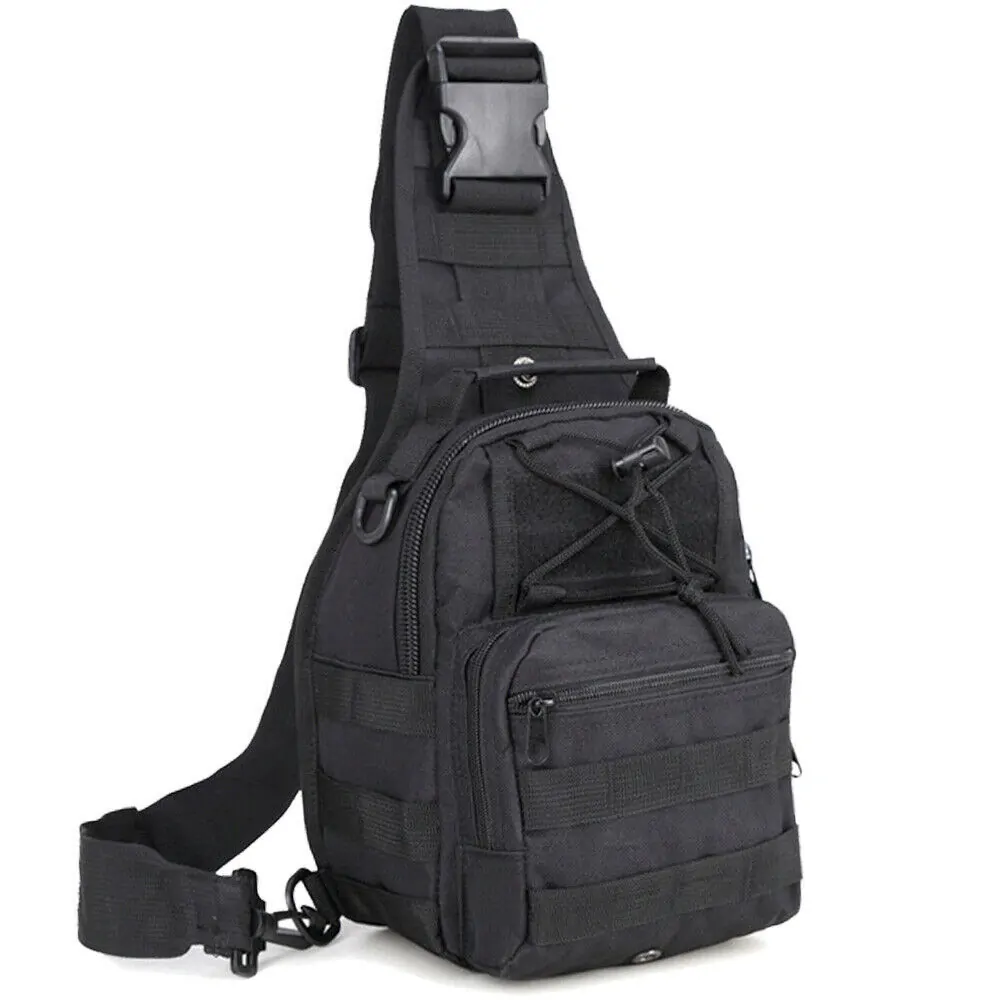 EDC Tactical Sling Chest Bag (5 Liter), black on white background