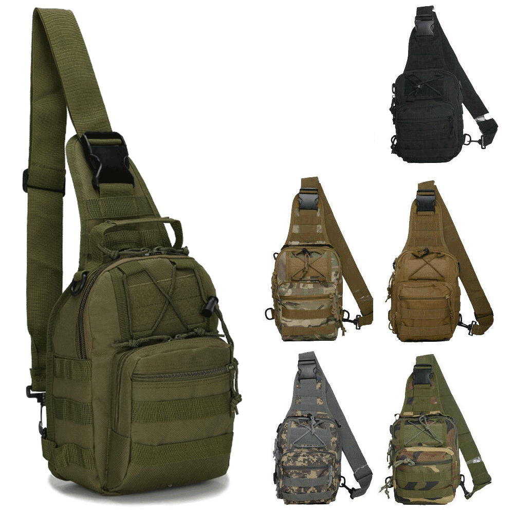 Men Molle Tactical Shoulder Bag Chest Pack Sling Messenger Bag for