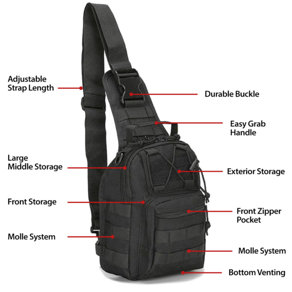 Tactical Sling Chest Bag  Camo Shoulder Molle Bug Out Bag