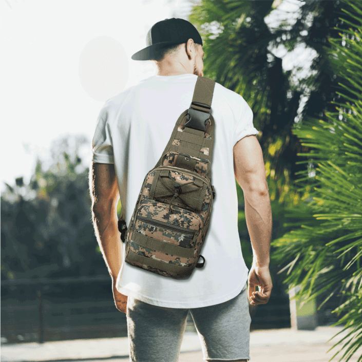 Tactical Sling Chest Bag Camo Shoulder Molle Bug Out Bag