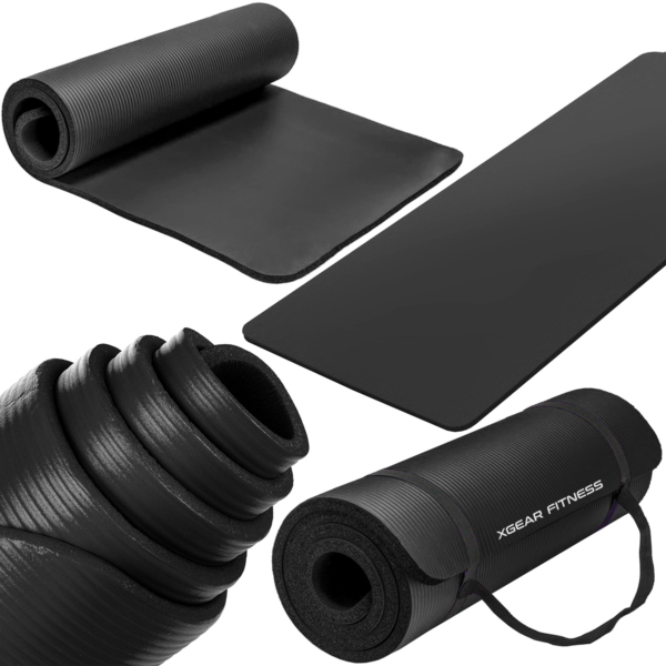 thick yoga mat black