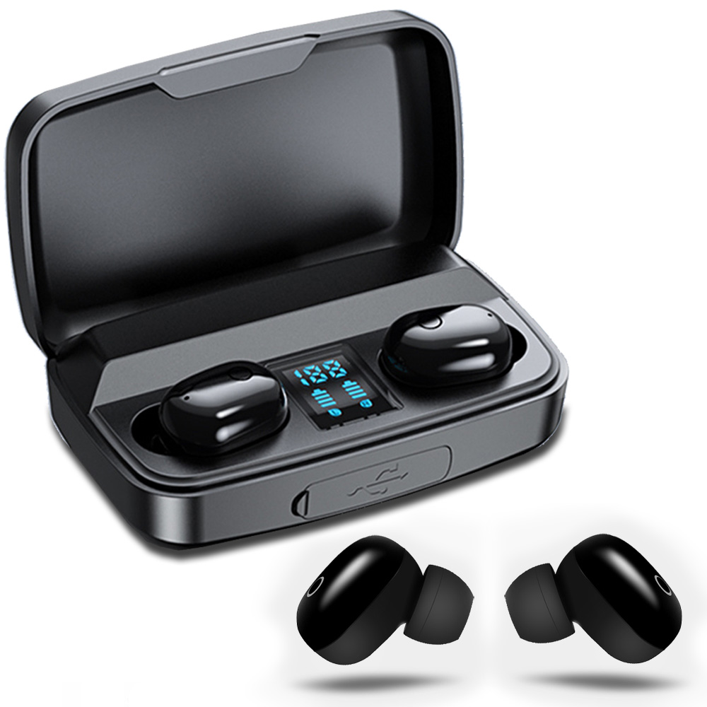 TWS Bluetooth Earbuds 5.0 Wireless Includes 1800mAh Charging Case
