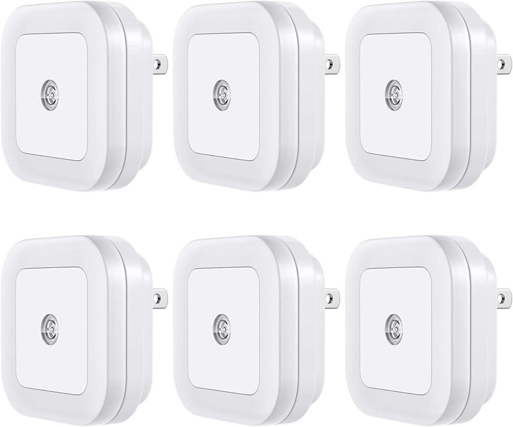 Wall Outlet LED Night Light Sensor Cool White Plugin Indoor Nightlight